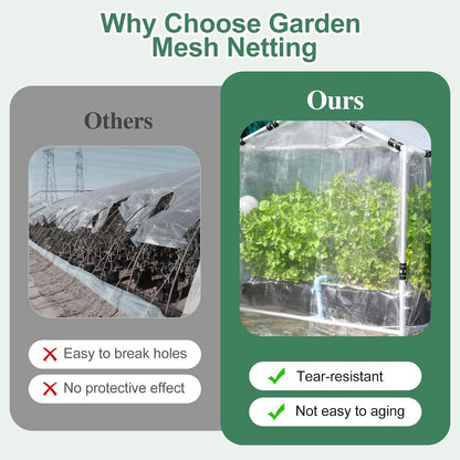 Garden Netting Pest Barrier 10 x 50FT Garden Mesh Netting Insect Netting Garden Neting for Raised Beds Garden Insect Barrier Plant Mesh Cover for Vegetable Flowers Fruits Plants Greenhouse