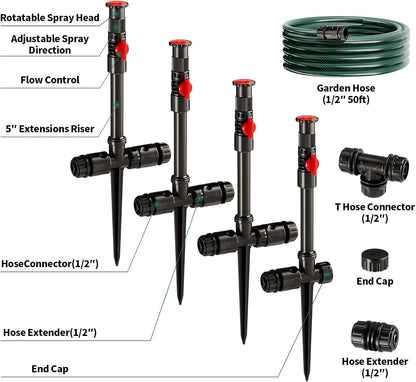 Flexible Sprinkler System, Above Ground DIY Irrigation Kit