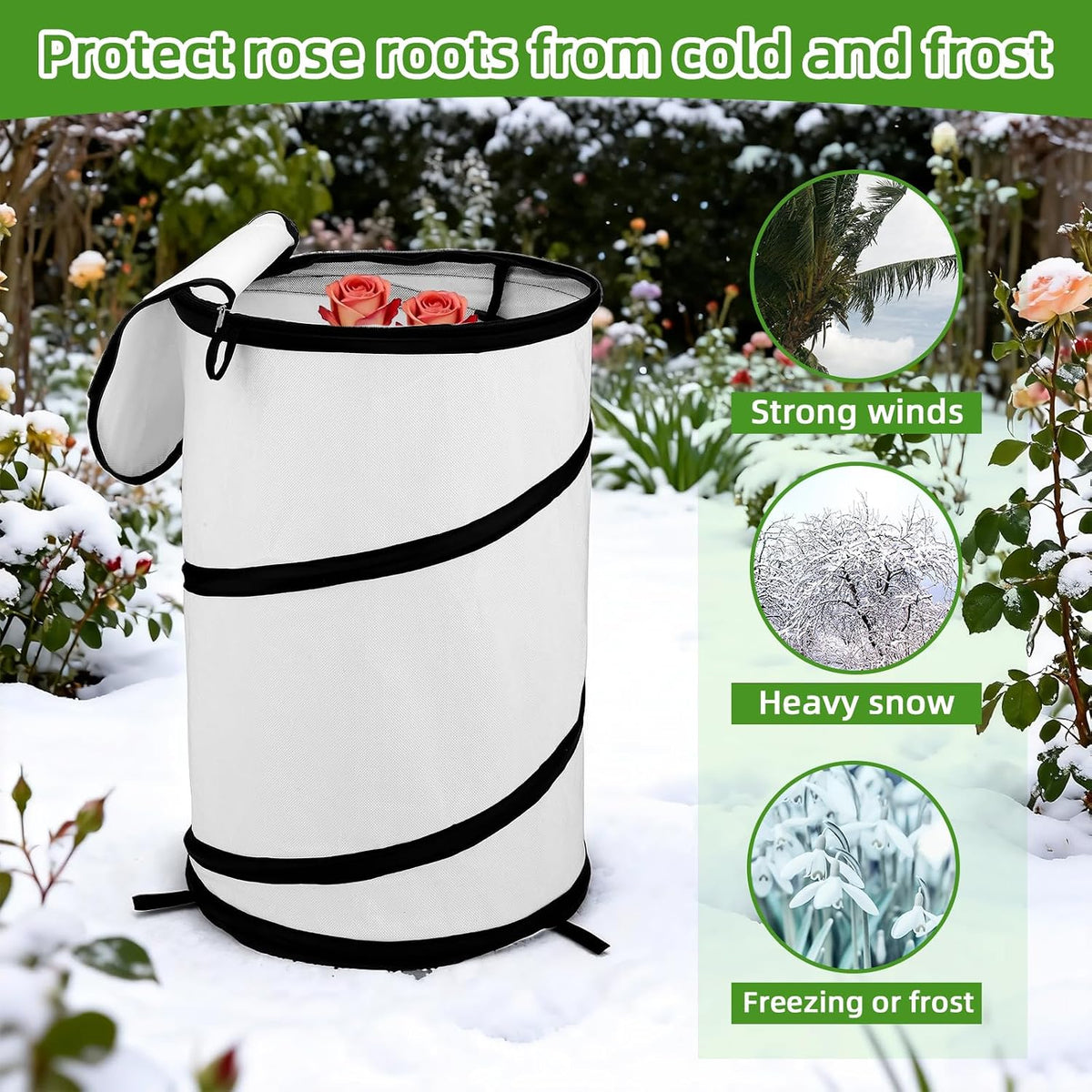 2pcs Rose Bush Covers for Winter, 48x33cm/18.9x12.99 Inch Protective Rose Cones Winter Plant Collars Freeze Protection Garden Cloches Against Outdoor Frost, Wind, Snow Animals for Shrubs Potted Plants