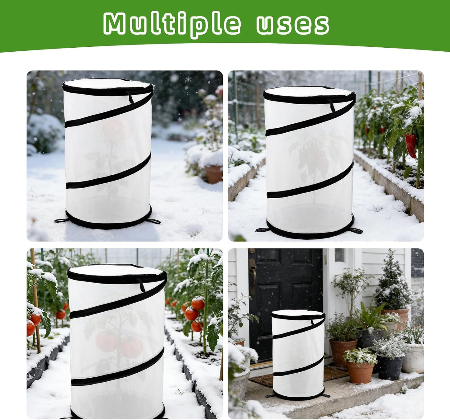 2pcs Rose Bush Covers for Winter, 48x33cm/18.9x12.99 Inch Protective Rose Cones Winter Plant Collars Freeze Protection Garden Cloches Against Outdoor Frost, Wind, Snow Animals for Shrubs Potted Plants
