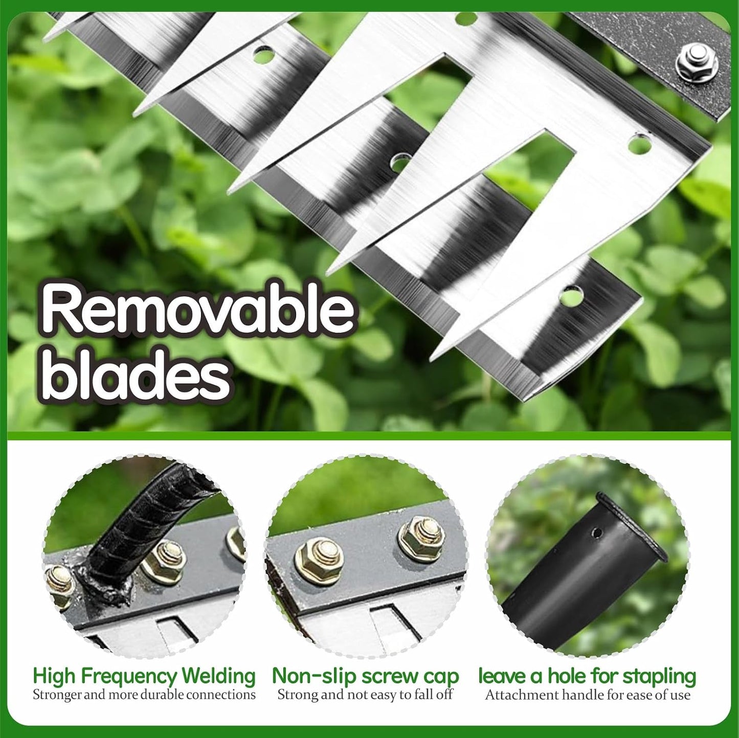Weed Puller Tool - Iron Weeding Rake for Gardening and Weedings, 2026 Portable Duty Gardening Hand Weed Remover Tool, Upgraded 8 Teeths Garden Weedings Rakes for Lawn, Flower Beds & Soil Aeration