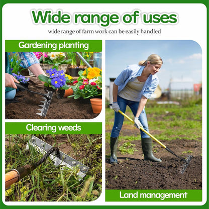 Weed Puller Tool - Iron Weeding Rake for Gardening and Weedings, 2026 Portable Duty Gardening Hand Weed Remover Tool, Upgraded 8 Teeths Garden Weedings Rakes for Lawn, Flower Beds & Soil Aeration