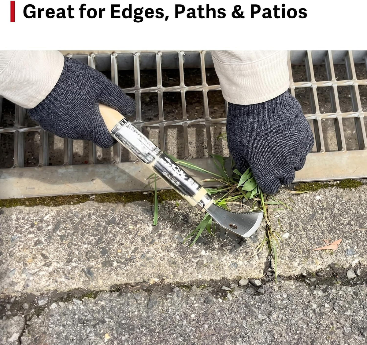 HOUNEN Japanese Crack Weeder, 3.9in Stainless Serrated Crevice Weeding Tool