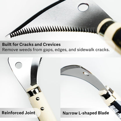 HOUNEN Japanese Crack Weeder, 3.9in Stainless Serrated Crevice Weeding Tool