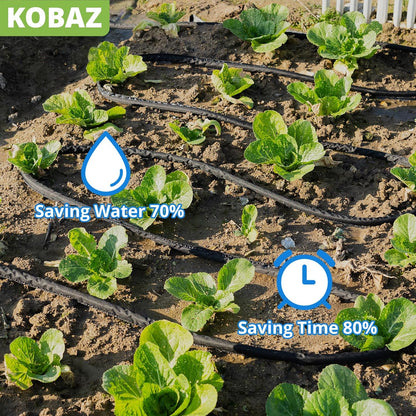 Flat Soaker Hoses 50 ft Save 70% Water, Leakproof Design Double Layer Drip Sprinkler Hose for Garden Bed