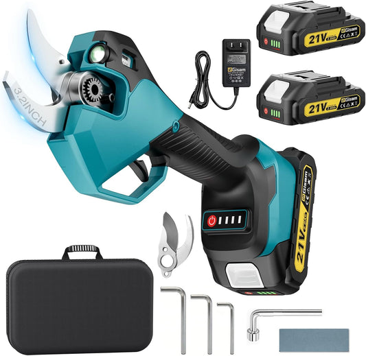 Electric Pruning Shears Cordless- Max 3.2in Opening Diameter with LED Light