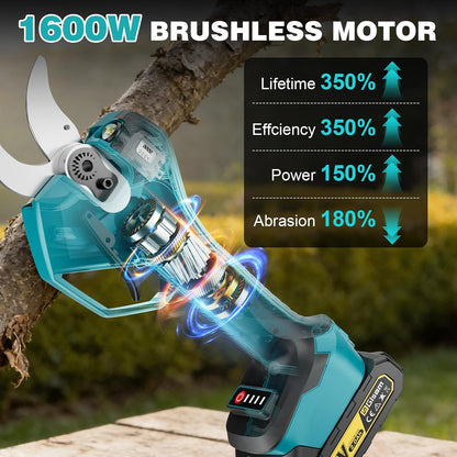 Electric Pruning Shears Cordless- Max 3.2in Opening Diameter with LED Light