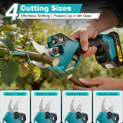 Electric Pruning Shears Cordless- Max 3.2in Opening Diameter with LED Light