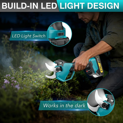 Electric Pruning Shears Cordless- Max 3.2in Opening Diameter with LED Light