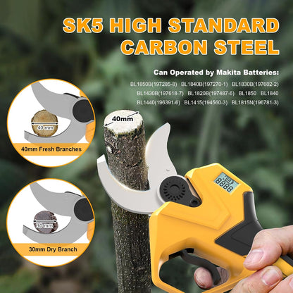 Electric Pruning Shears Cordless- Max 3.2in Opening Diameter with LED Light