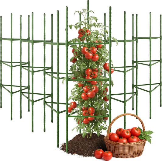 6 Pack Tomato Cage, 51.2 Inch Tall Adjustable Tomato Trellis