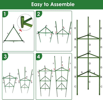 6 Pack Tomato Cage, 51.2 Inch Tall Adjustable Tomato Trellis