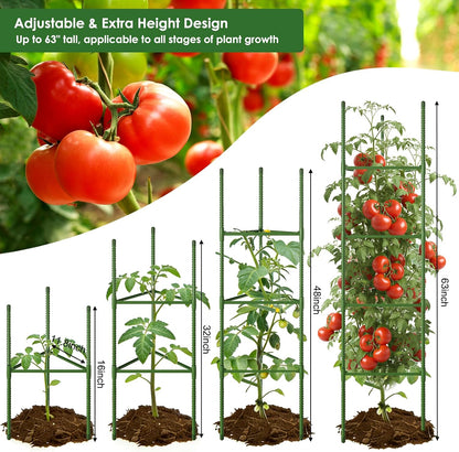 6 Pack Tomato Cage, 51.2 Inch Tall Adjustable Tomato Trellis