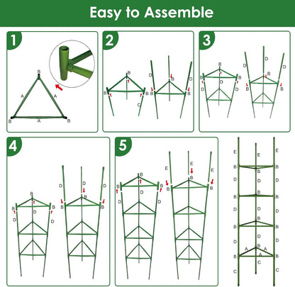 6 Pack Tomato Cage, 51.2 Inch Tall Adjustable Tomato Trellis