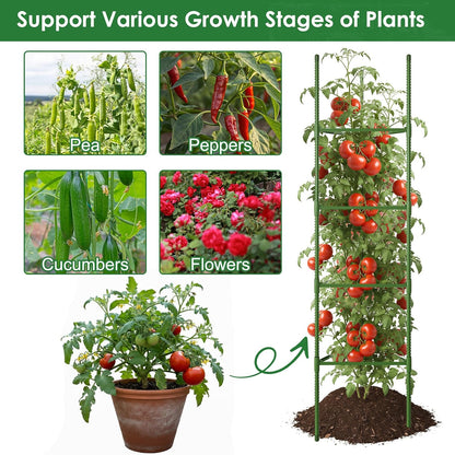 6 Pack Tomato Cage, 51.2 Inch Tall Adjustable Tomato Trellis