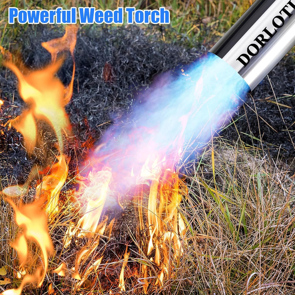 Propane Torch Weed Burner Kit, Blow Torch with 10FT Hose and Storage Bag, Heavy Duty Flame Weeder with Igniter for Weeding, Roofing and BBQ(Propane Tank Not Included)(33.9")