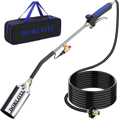 Propane Torch Weed Burner Kit, Blow Torch with 10FT Hose and Storage Bag, Heavy Duty Flame Weeder with Igniter for Weeding, Roofing and BBQ(Propane Tank Not Included)(33.9")