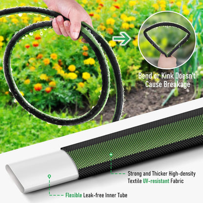 Flat Soaker Hose 100FT for Garden and Lawns