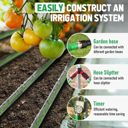 Flat Soaker Hose 100FT for Garden and Lawns