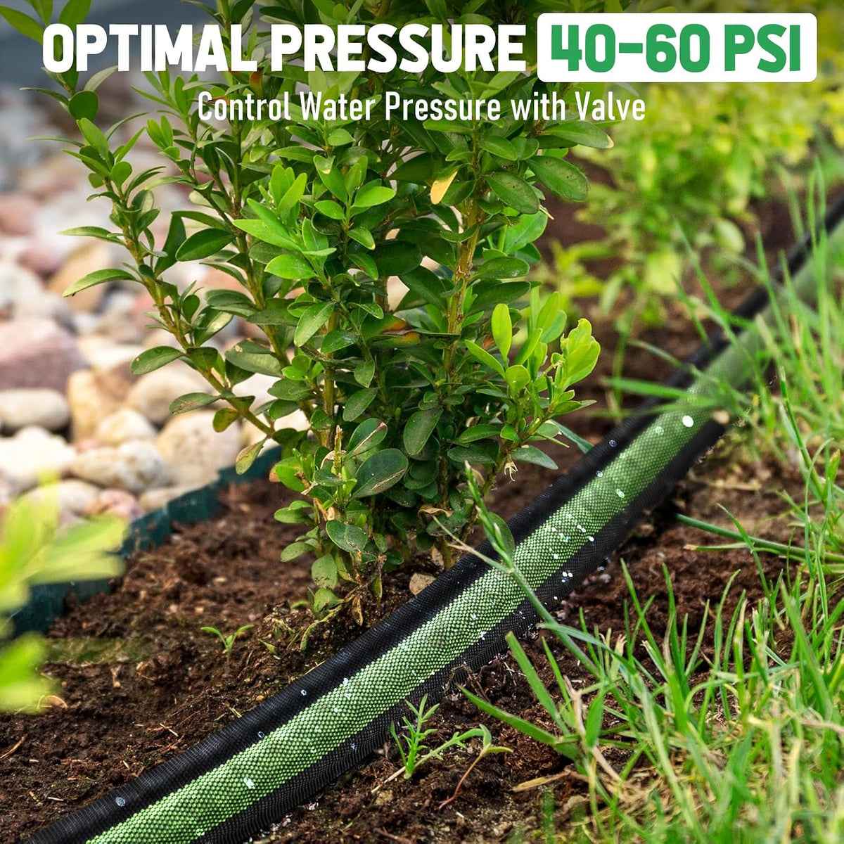 Flat Soaker Hose 100FT for Garden and Lawns