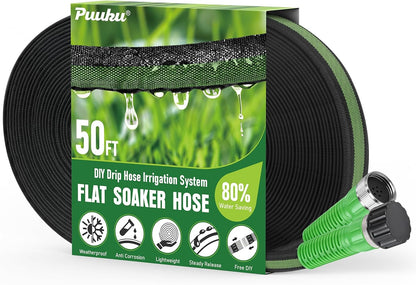 Flat Soaker Hose 100FT for Garden and Lawns