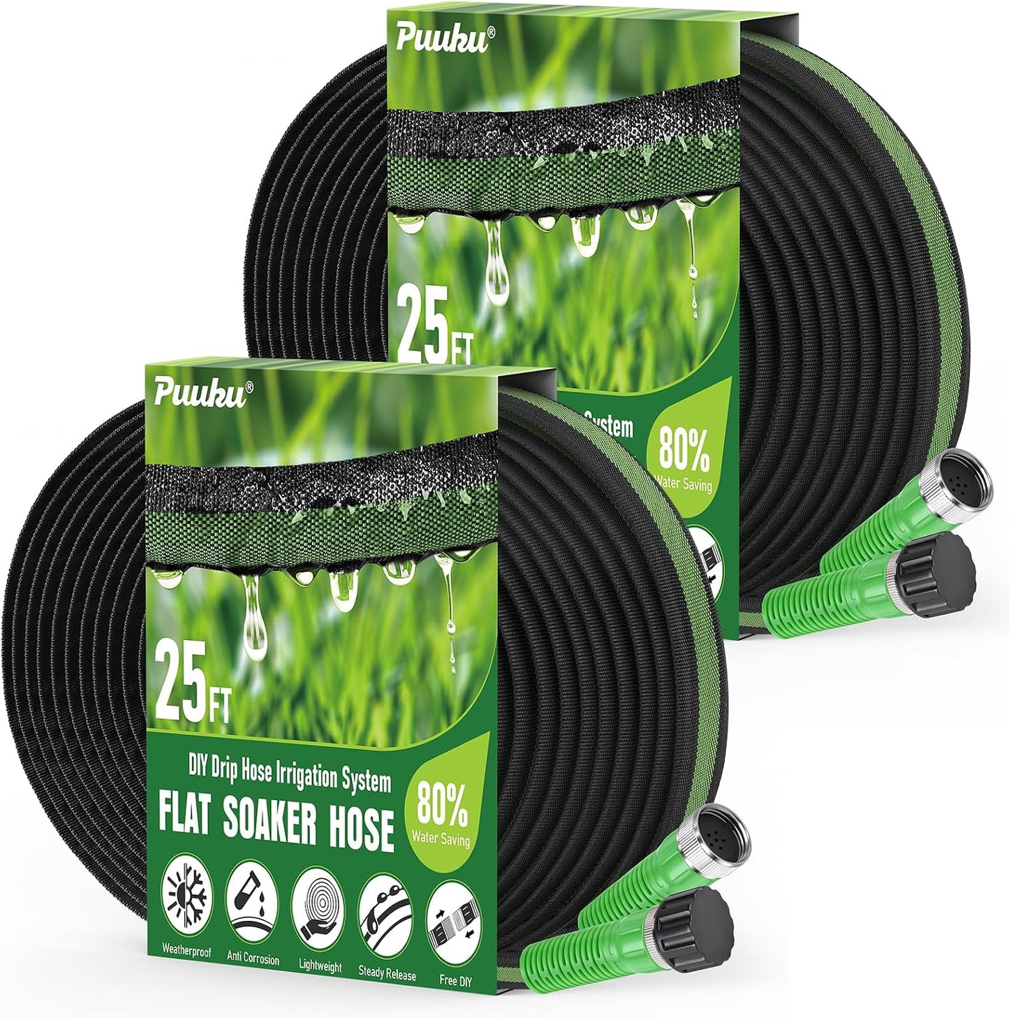 Flat Soaker Hose 100FT for Garden and Lawns