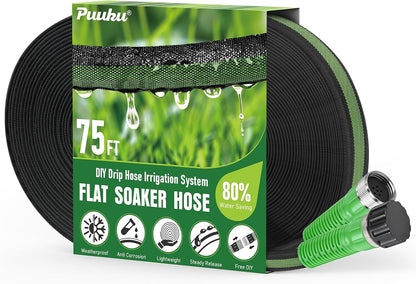 Flat Soaker Hose 100FT for Garden and Lawns