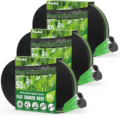 Flat Soaker Hose 100FT for Garden and Lawns
