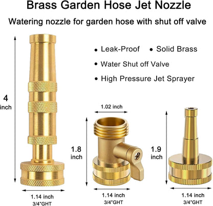 Heavy Duty Brass Hose Nozzle 3-Piece Set