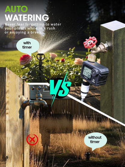 Water Timer for Garden Hose Faucet with Brass Inlet & Outlet