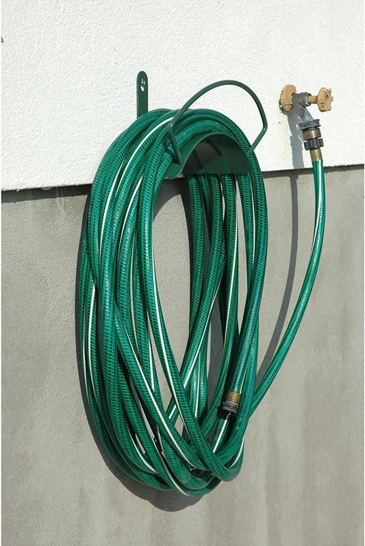 Deluxe Metal Hose Hanger - Most Solid Wall Mounted Hose Hanger on The Market - Rust Proof Wrought Iron - Fits 100’ of Hose