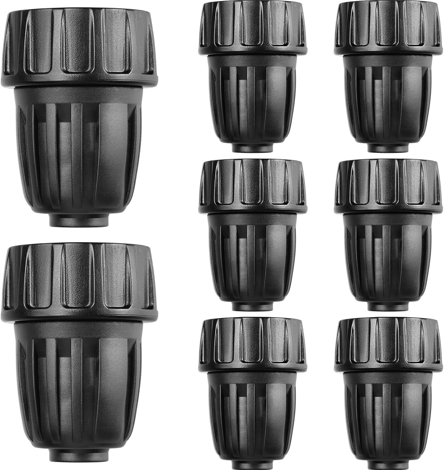 24P Drip Irrigation Fittings Kit for 1/2" Tubing (.600 ID), 17mm Parts- 6 Tees, 6 Couplings, 6 Elbows,6 End Cap Plugs- Barded Connectors for Rain Bird Pipe and Sprinkler Systems (24 Pieces Set)