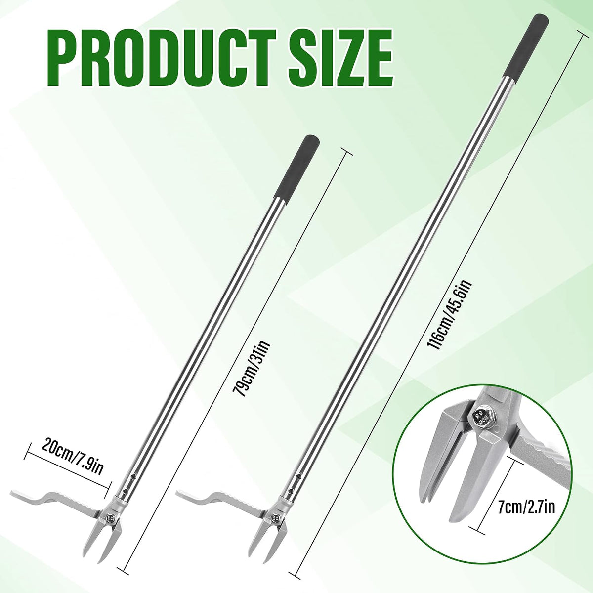 Weed Puller Tool, Stand Up Heavy Duty Weed Remover with 3-Claw Steel Head, 45.6" Long Handle, Root Removal Weeding Tool for Garden Lawn Yard, No Bending or Kneeling