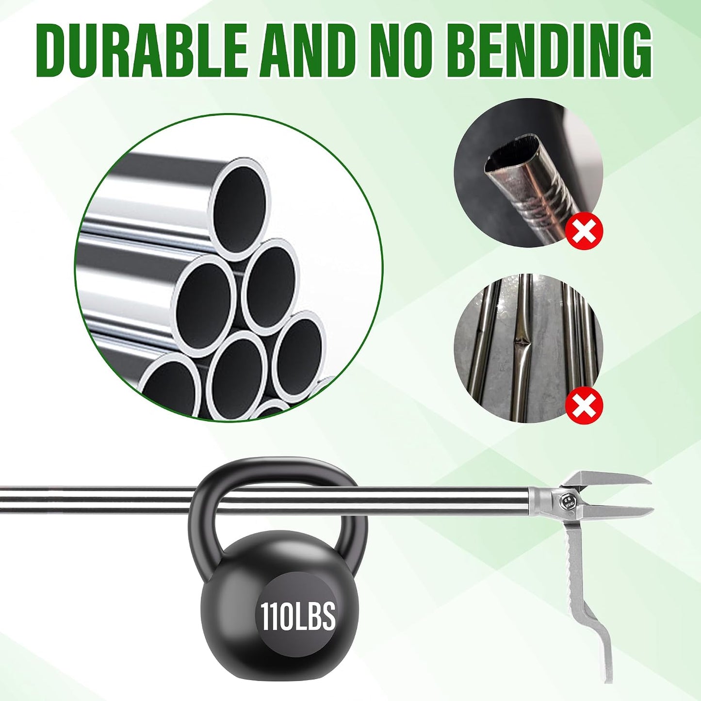Weed Puller Tool, Stand Up Heavy Duty Weed Remover with 3-Claw Steel Head, 45.6" Long Handle, Root Removal Weeding Tool for Garden Lawn Yard, No Bending or Kneeling