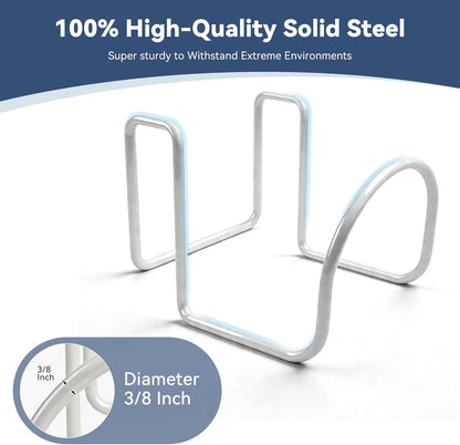 Heavy Duty Garden Hose Holder for Fence, Fits 2" Railings, White