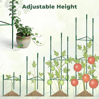 6 Pack 48in Adjustable Metal Tomato Cages for Garden