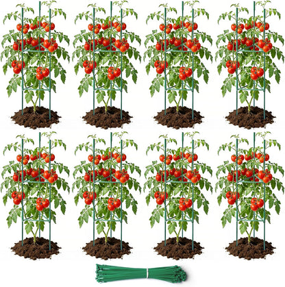6 Pack 48in Adjustable Metal Tomato Cages for Garden