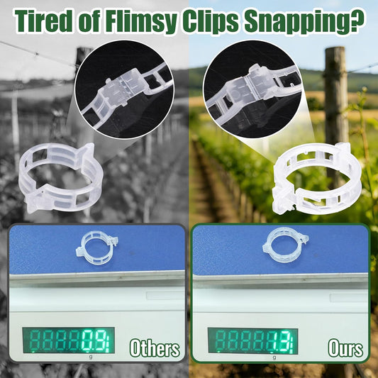 300Pcs Thickened Tomato Clips, Plant Support Clips Plastic Trellis Clips