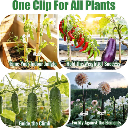 300Pcs Thickened Tomato Clips, Plant Support Clips Plastic Trellis Clips