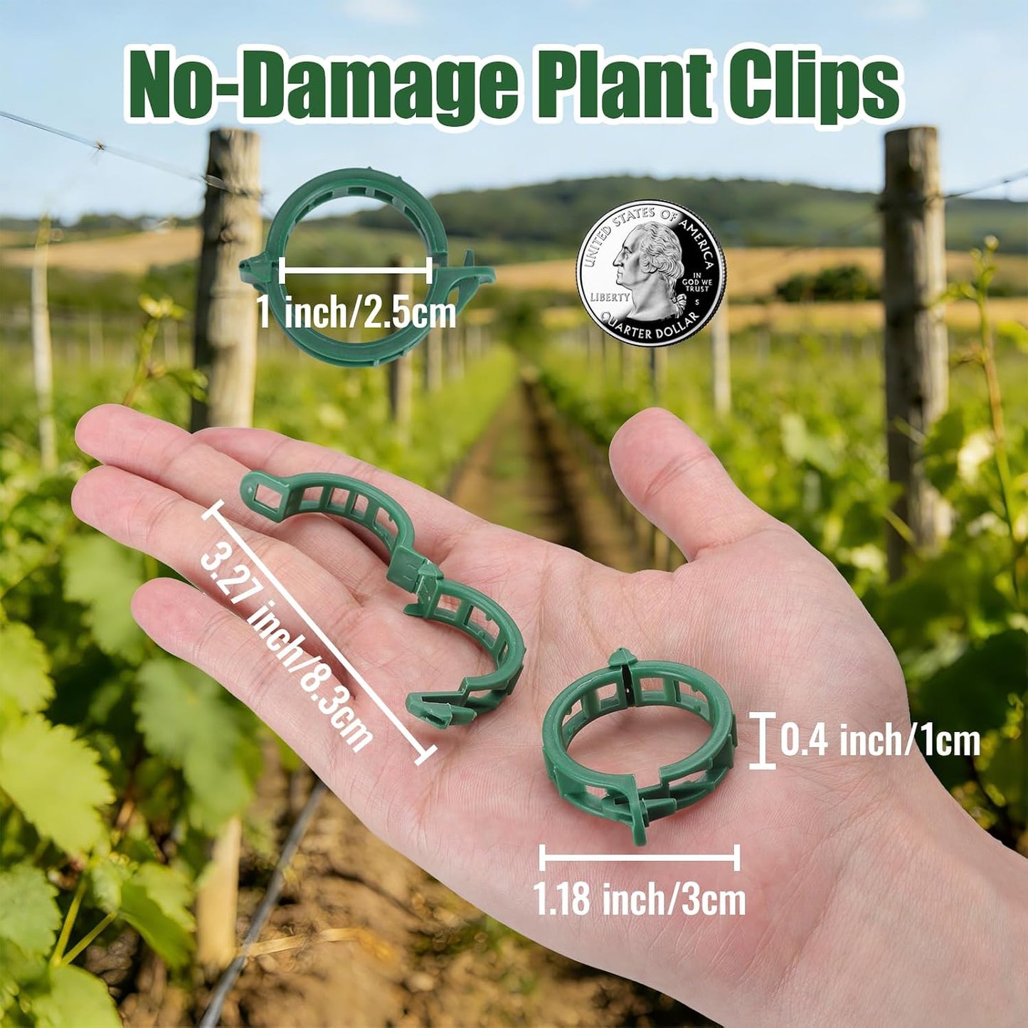 300Pcs Thickened Tomato Clips, Plant Support Clips Plastic Trellis Clips