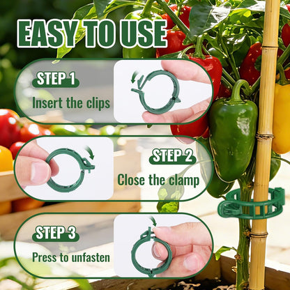 300Pcs Thickened Tomato Clips, Plant Support Clips Plastic Trellis Clips