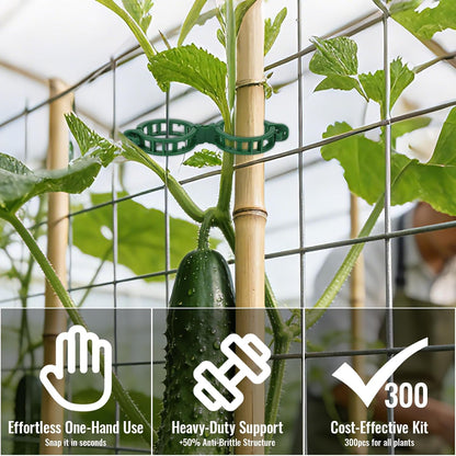 300Pcs Thickened Tomato Clips, Plant Support Clips Plastic Trellis Clips