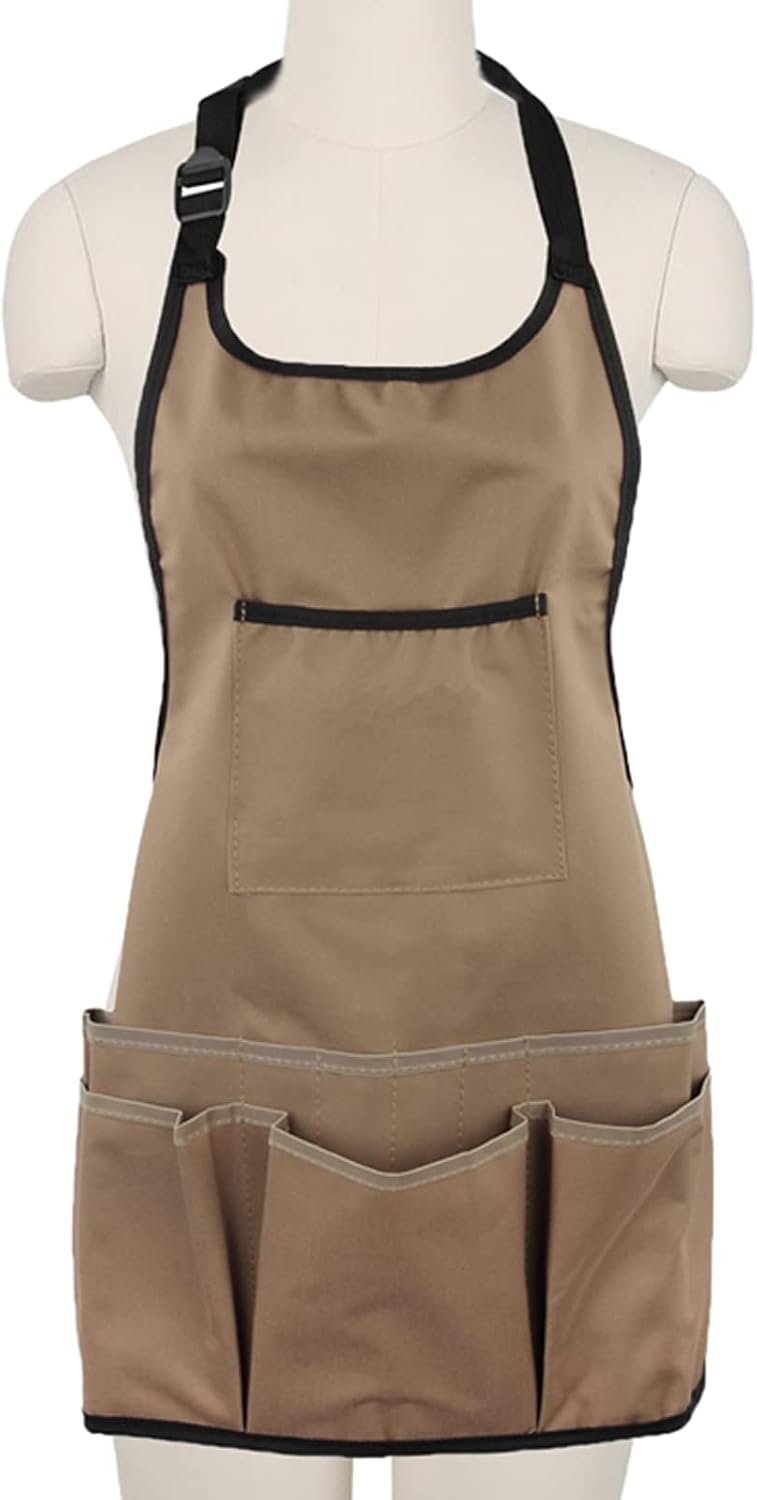 Gardening Apron with Large Pockets for Women, 14 Pockets Waterproof Tool Apron, Work Apron Heavy Duty, Size M to XL