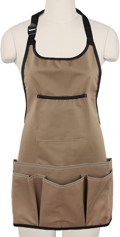 Gardening Apron with Large Pockets for Women, 14 Pockets Waterproof Tool Apron, Work Apron Heavy Duty, Size M to XL
