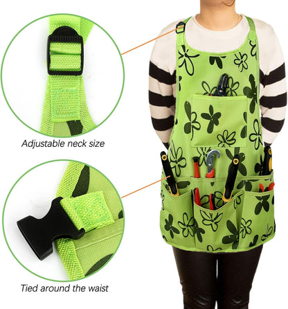 Gardening Apron with Large Pockets for Women, 14 Pockets Waterproof Tool Apron, Work Apron Heavy Duty, Size M to XL