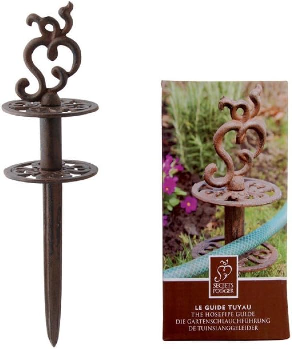 Esschert Design W8402 Hose Guide - Rusted Finish