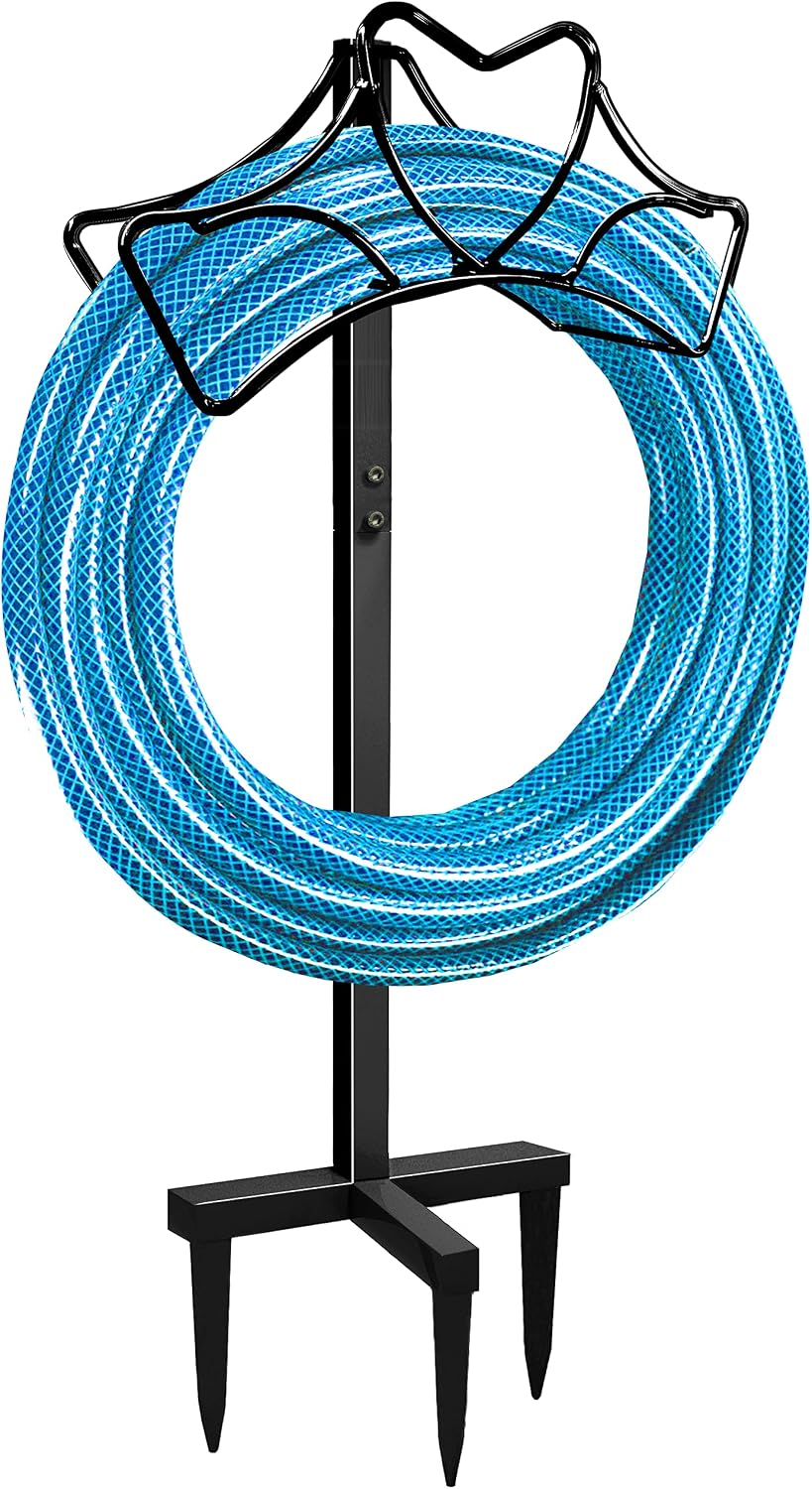 Garden Hose Holder, Free Standing Metal Water Hose Stand Hanger