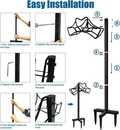 Garden Hose Holder, Free Standing Metal Water Hose Stand Hanger