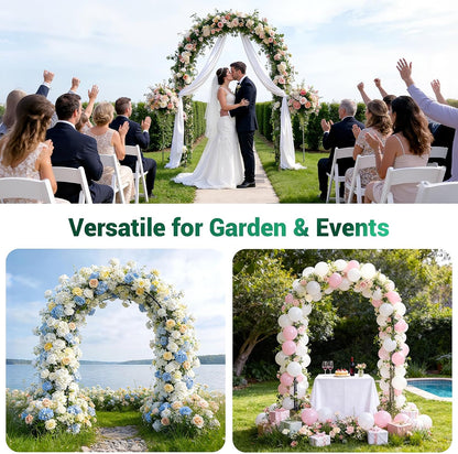 Garden Arch Trellis for Climbing Plants, 1.3x7.9ft Steel with UV-Resistant PE Coating Arbor Outdoor, Vertical Support for Vines Flowers Vegetable, Wedding Archway (Black)