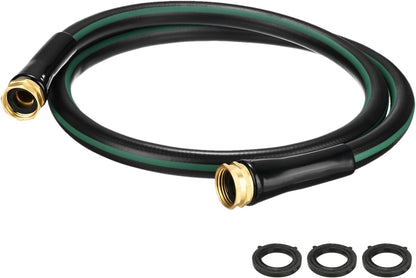 Garden Hose 5/8 Inch x 8 FT, Flexible PVC Leader Hose, Leakproof Water Hose with Swivel Handle, Male to Female Fittings, Burst 600 PSI [Black Green]